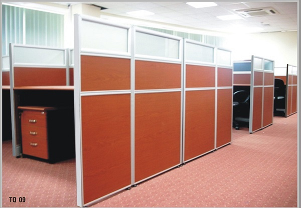 Vách ngăn văn phòng Vinyl - kính